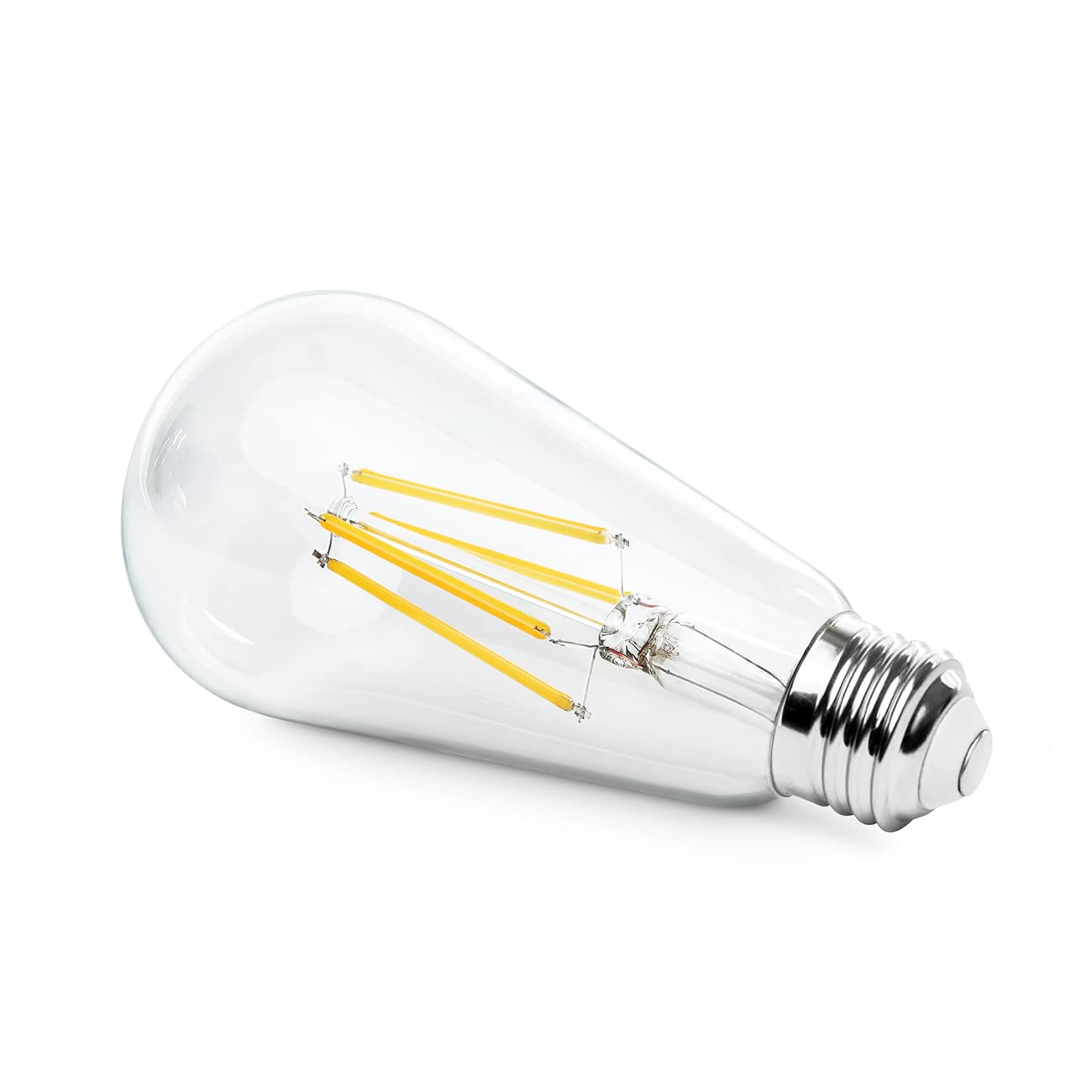 LVWIT LED Filament Bulb 5W Dimmable 2700K Warm White E26 Medium Base - 6-Pack, Vintage Style