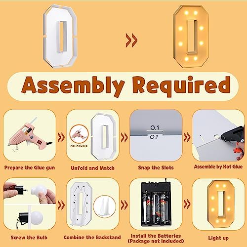 Imprsv 3Ft Block Marquee Letters, Marquee Light Up Letters For Birthday Baby Shower Party Backdrop Decor, Large Light Up Letters For Wedding Decorations Engagement Party Decorations, Letter O