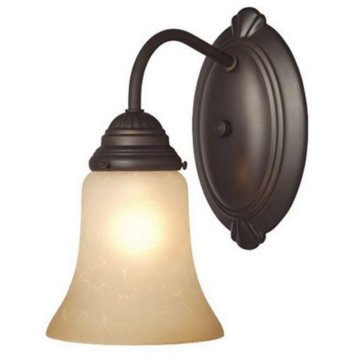 Westinghouse One-Light Wall Fixture, Oil Rubbed Bronze, Aged Alabaster Glass, 1 Pack, Beige, Model 6223800