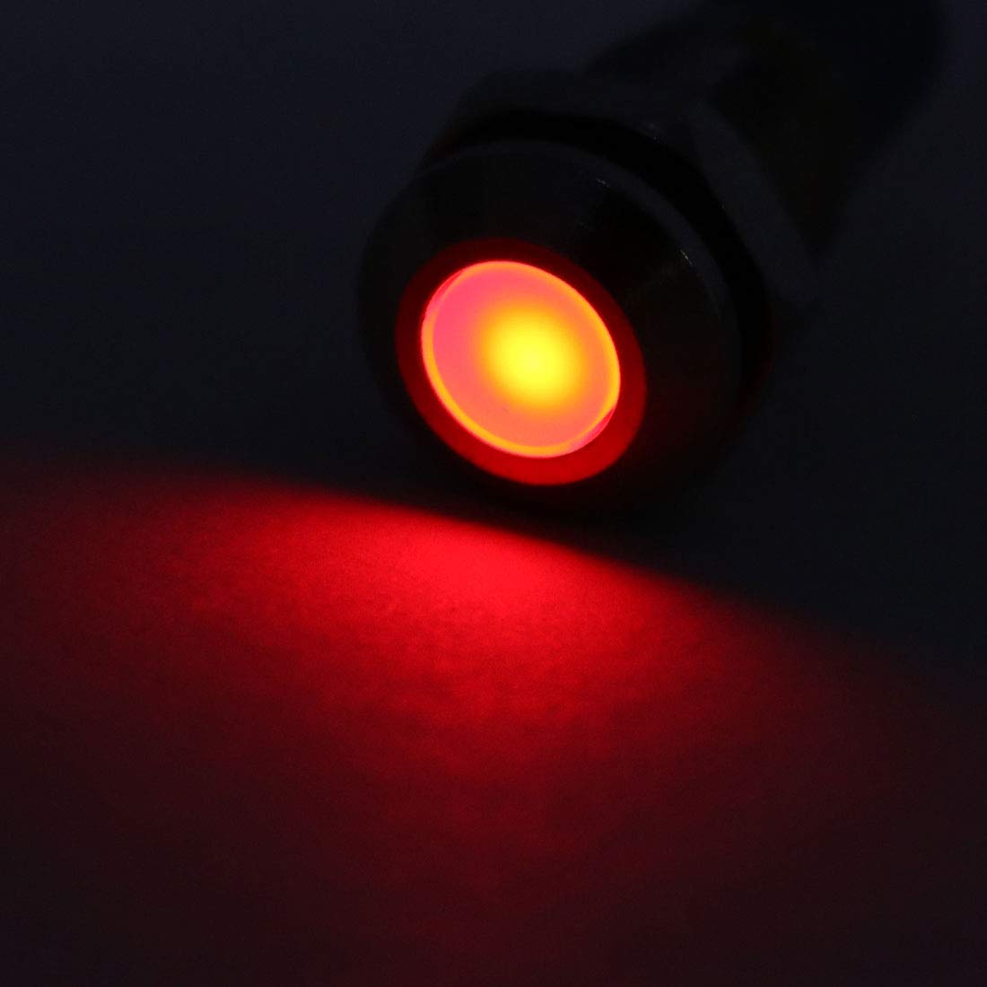Uxcell 8Mm Waterproof Red Led Signal Indicator Lights Ac/Dc 12V-24V Metal Shell For Car Motorcycles Boat - Model A19091100Ux0657