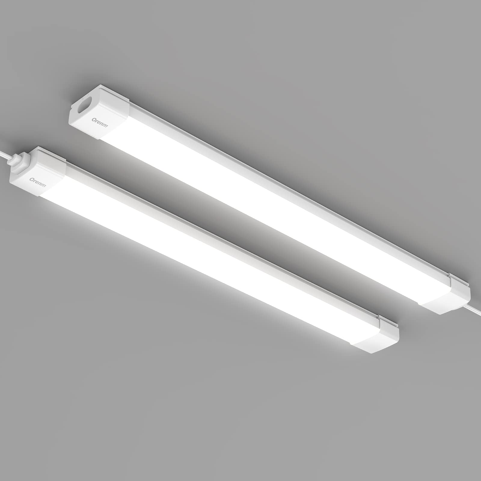 Plug And Play Linkable Waterproof Led Tube Light, 2Ft 18W 5000K With Switch Cord, Easy Installed On Ceiling Or Wall Without Wiri