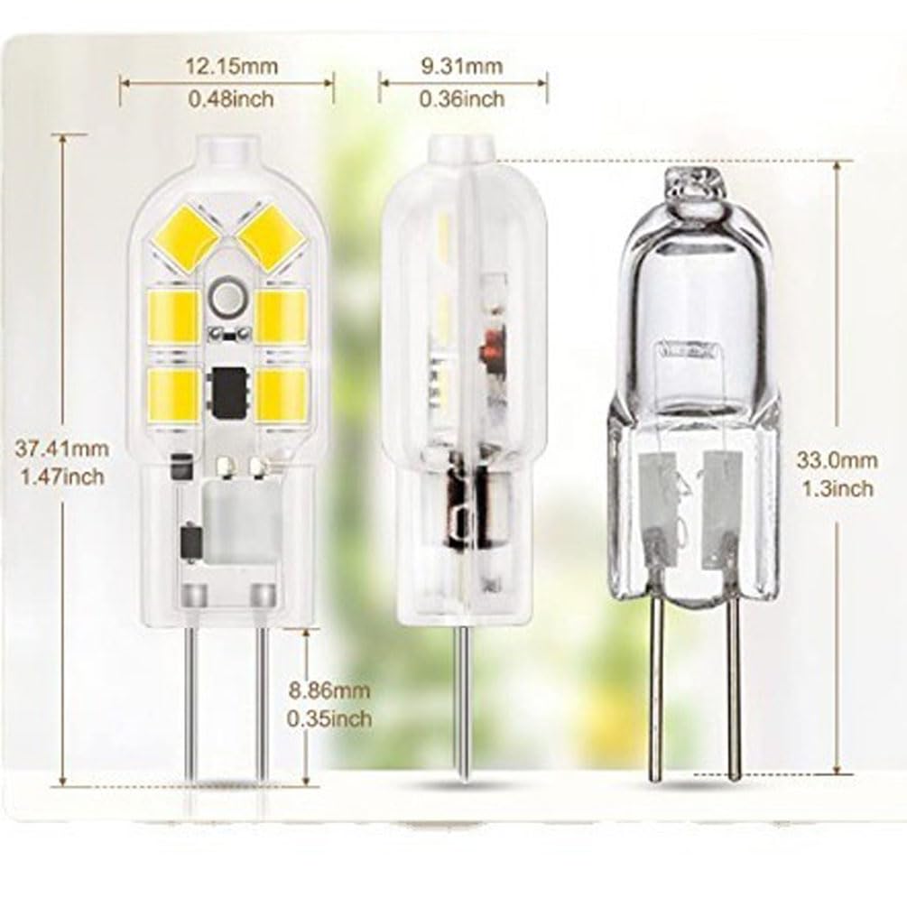 Renholin G4 Led Bulb, Ac/Dc12V Jc Bi Pin Base Light Bulb, 3W(25W-30W Equivalent) Non-Dimmable G4 Led Light Bulbs (10, 6000K Whit