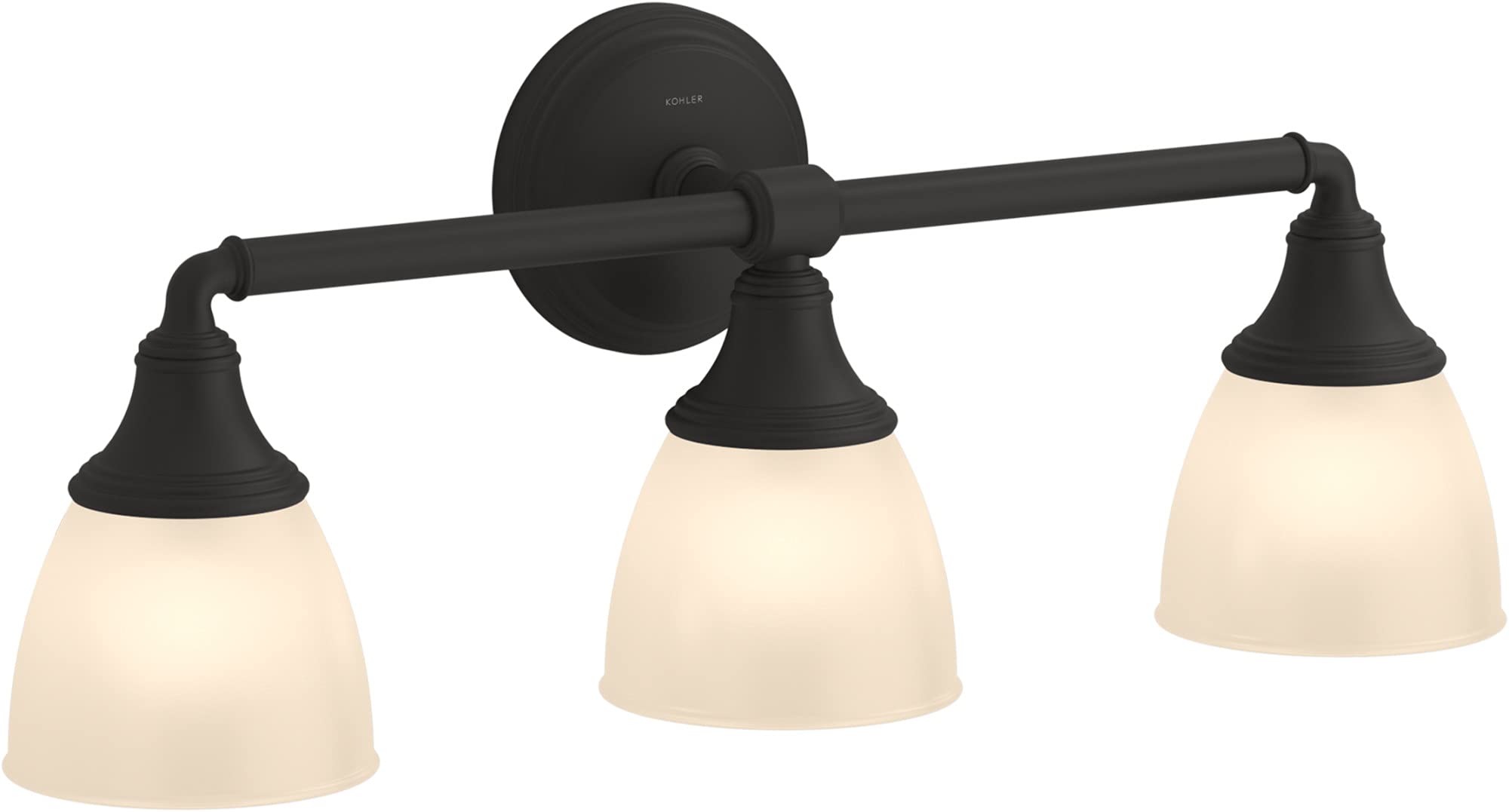 Kohler Devonshire Bathroom Vanity Light Fixture, Wall Sconce Lighting, Position Facing Up Or Down, Ul Listed, 3 Light, Matte Bla
