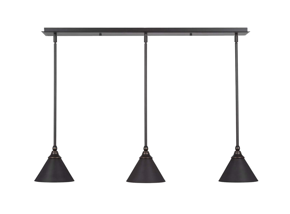 Toltec Lighting 3 Light Linear Pendalier In Dark Granite (36-Dg-421)