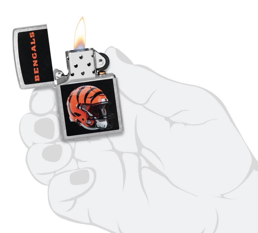Zippo Nfl Cincinnati Bengals Helmet Street Chrome Pocket Lighter