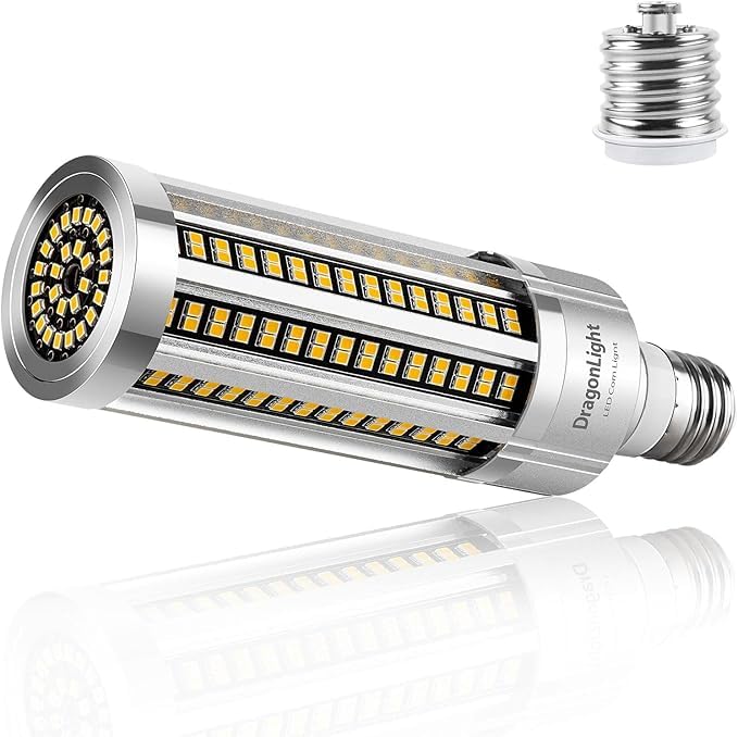 Dragonlight 60W Corn Led Light Bulb Fanless (200 Watt Metal Halide/Hid/Hps Replacement) E26/E39 Large Mogul Base Led Lamp 4000K 