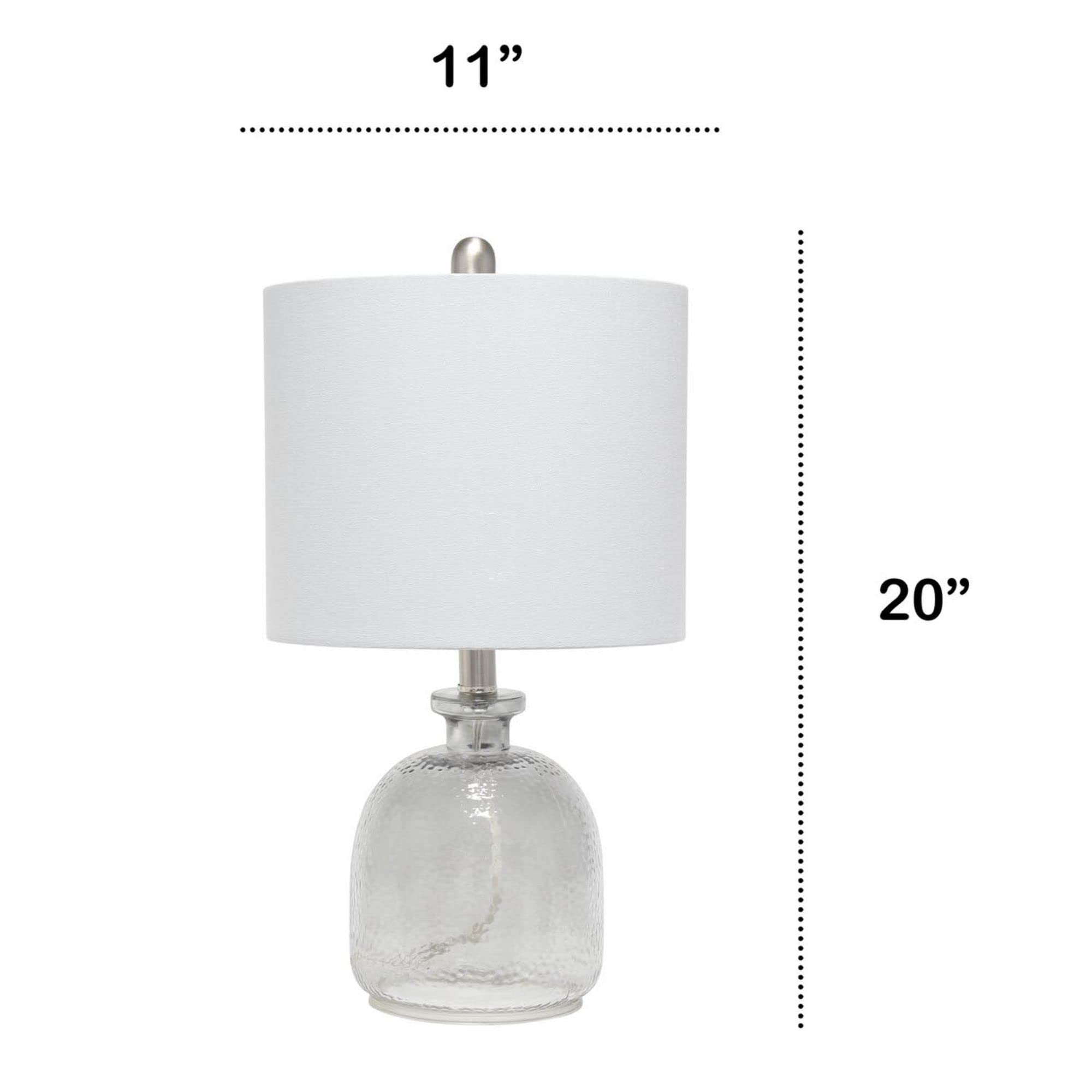 Lalia Home Contemporary Smokey Gray Hammered Glass Jar Table Lamp With Gray Linen Shade