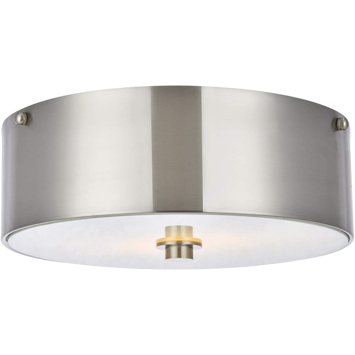 Living District Indoor Modern Home Decor Bright Hazen 2 Light 12 inch Burnished Nickel Flush Mount