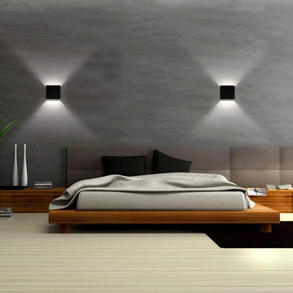 Aipsun 10W LED Wall Light Indoor Sconce, Modern Design, Aluminum, 4000K, Black, Model GW-9203-Heike