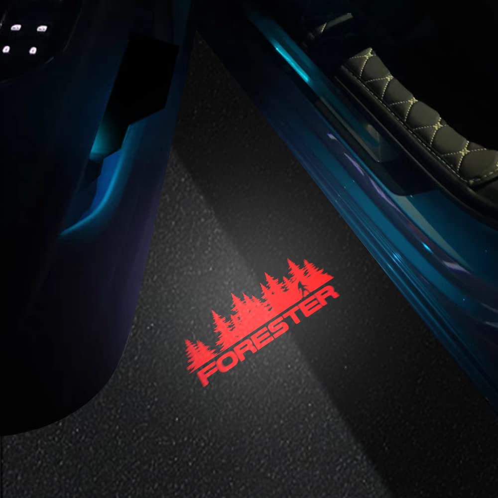 uunonaha LED Car Door Logo Lights Projector for Forester - Non-Fading Aluminum Puddle Lamp - Forester RED