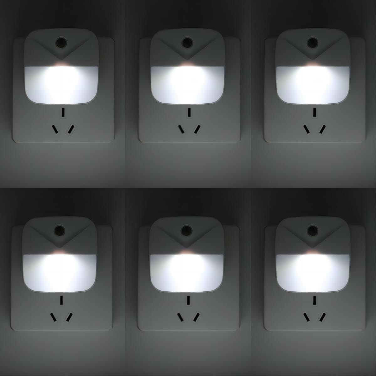 KINUR 6 Pack LED Night Light Plug into Wall, Daylight White Color Dusk to Dawn Sensor Automatic on and Off for Kids, Nursery, Be