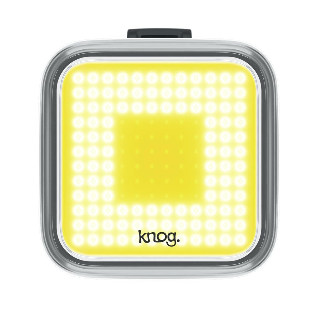 KNOG Blinder Front Bike Light - 200 Lumen Rechargeable LED Headlight - 8 Light Modes, IP67 Waterproof, Square, Black, Model KN476.BLK.SQU