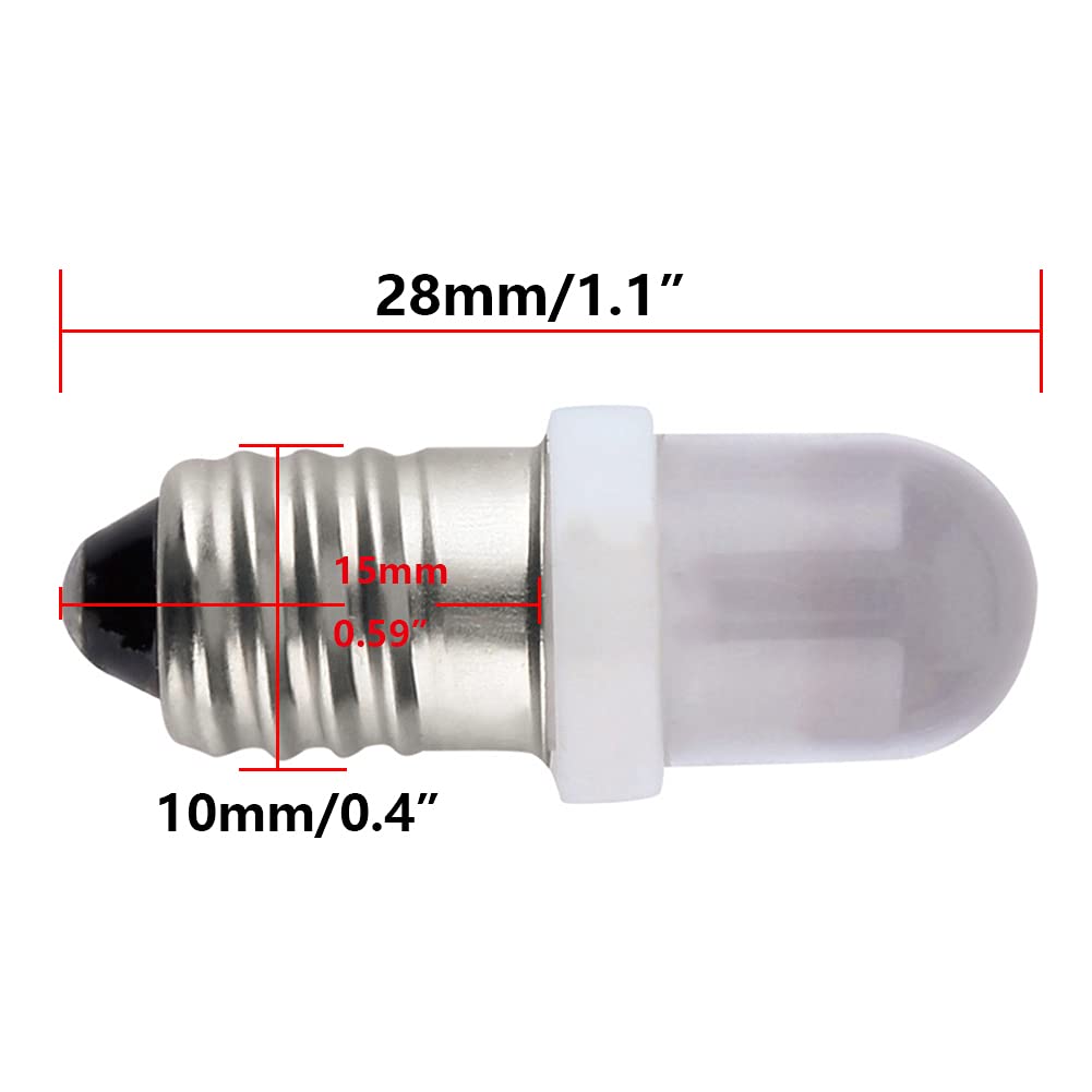GutReise E10 Screw LED Bulb 10pcs DC12V Warm White Light Lamps 10 Count Steel