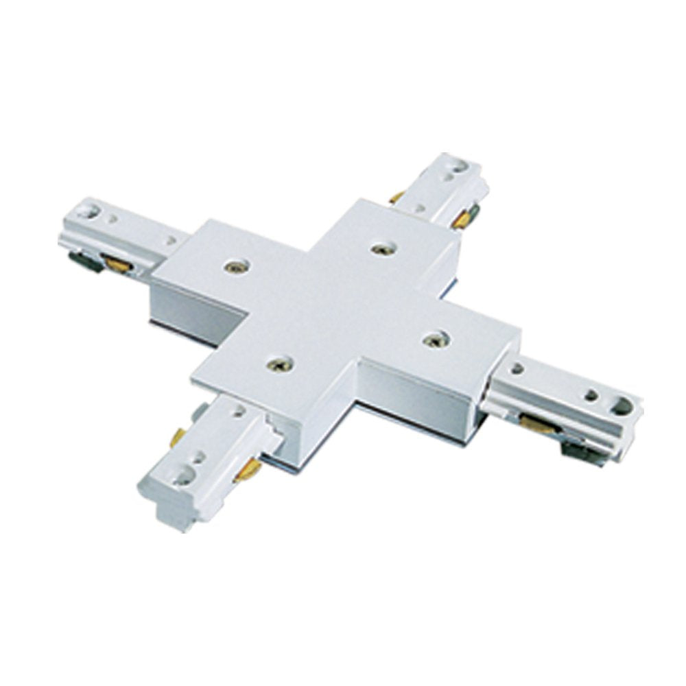Jesco Lighting HXJWH X-Connector with Power-Feed, H-3-Wire Single Circuit Track, One Size, White