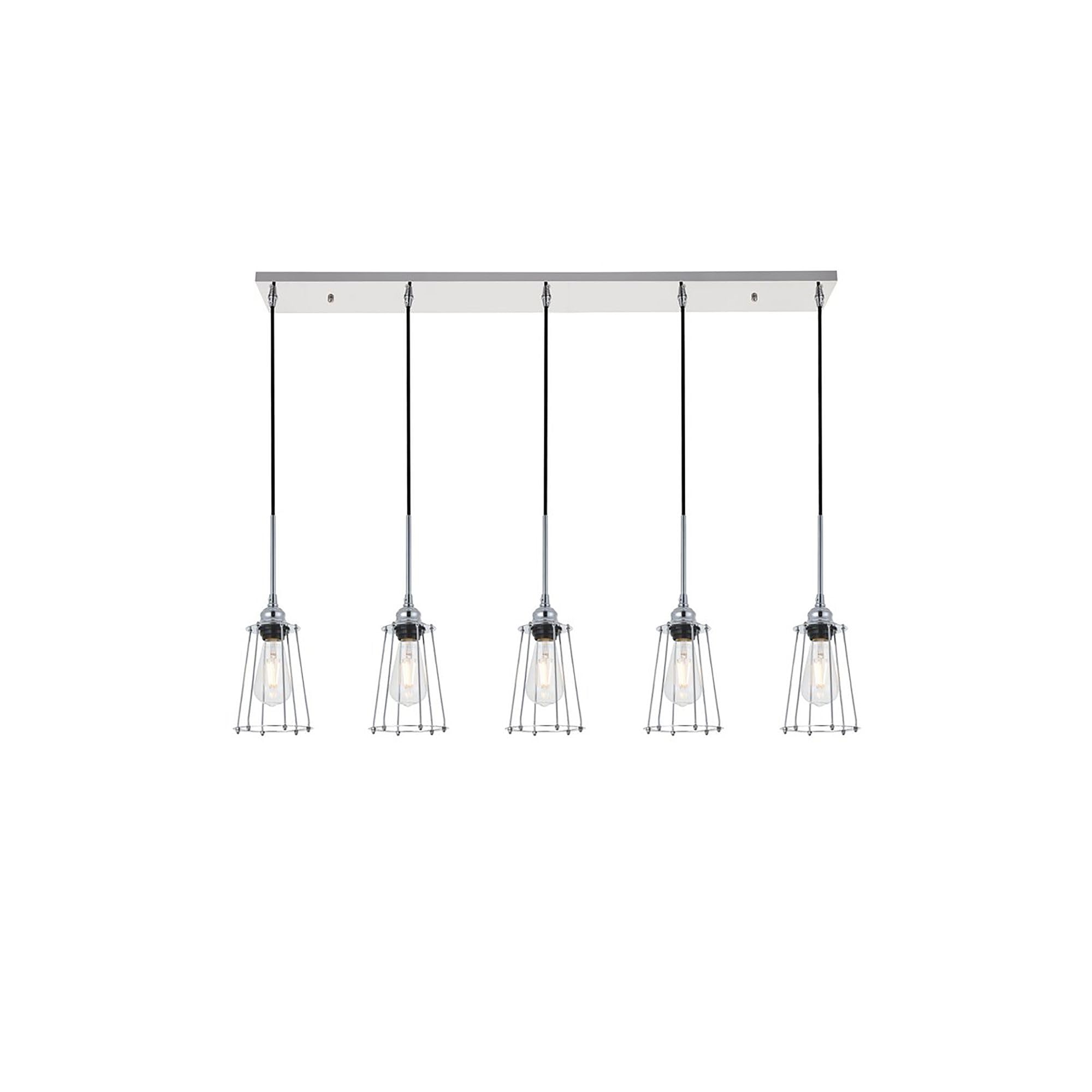 Living District Indoor Modern Home Decorative Bright Ceiling Auspice 5 Light Chrome Pendant