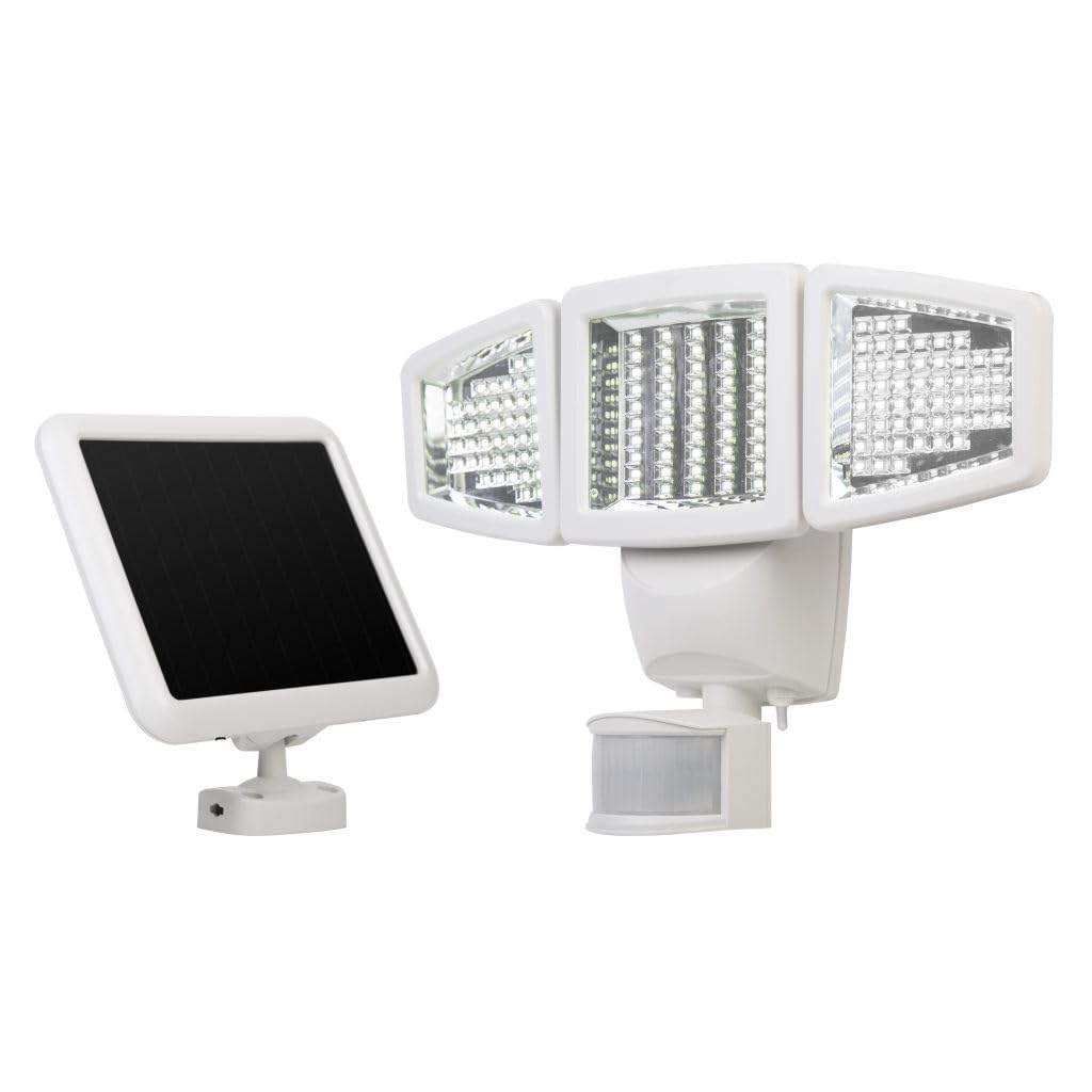 Sunforce 82153 150-Led Triple Head Solar Motion Light, 1000 Lumen Output, 30Ft. (9.1M) Detection Distance, 180 Degrees Detection