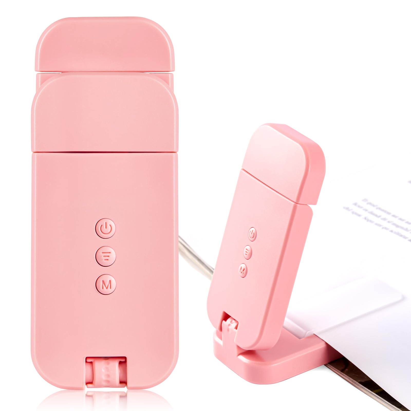 EGWASER Rechargable Book Light for Reading in Bed, Portable Long Lasting Clip-on LED Reading Light with 3 Amber Colors for Readi