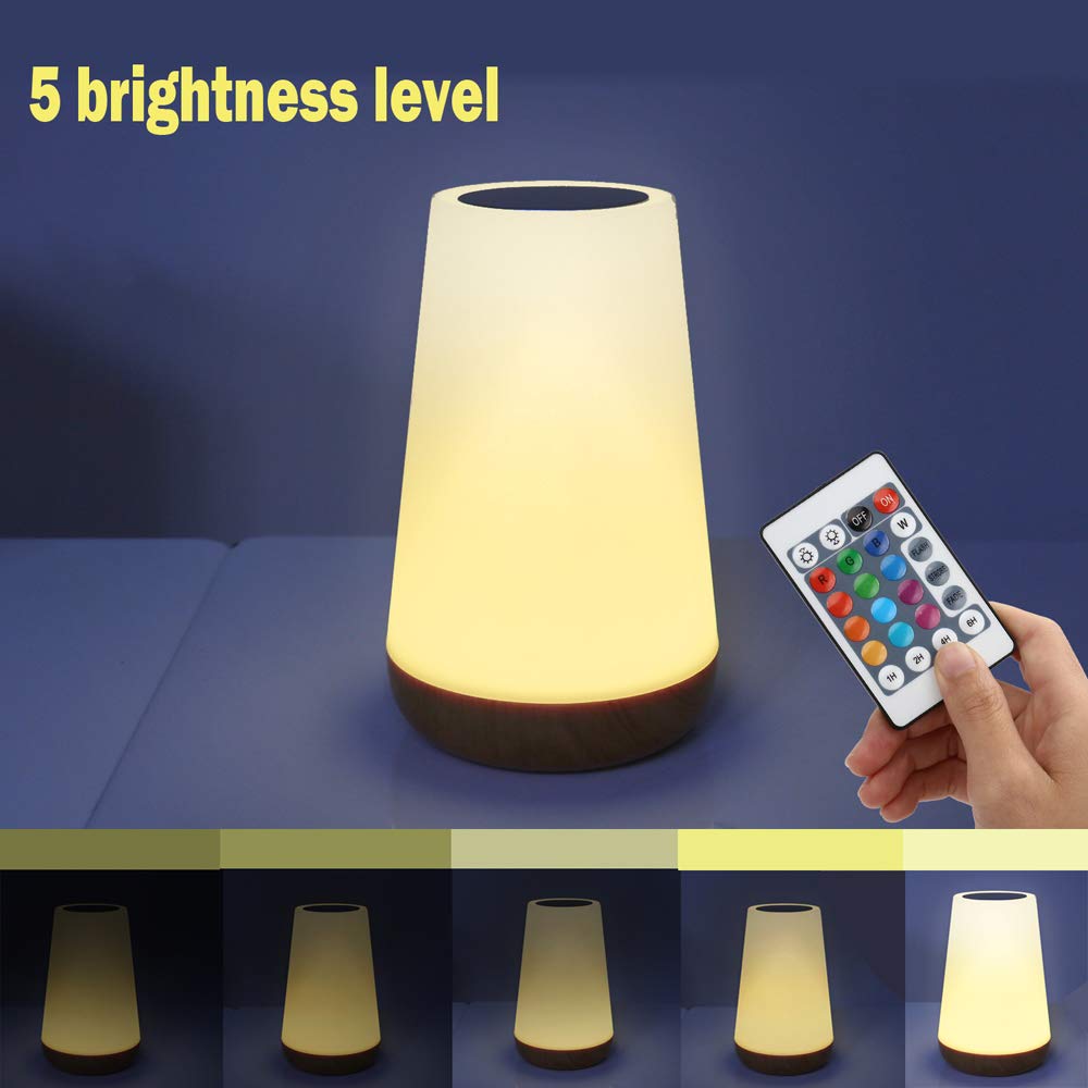 Royfacc Led Night Light Touch Lamp - Rechargeable, Dimmable, Rgb Color Changing For Kids Bedroom