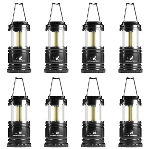 MalloMe LED Camping COB Lantern Flashlights 8 Pack - Super Bright - 240 Lumen Portable Outdoor Lights - AA Batteries Required, N