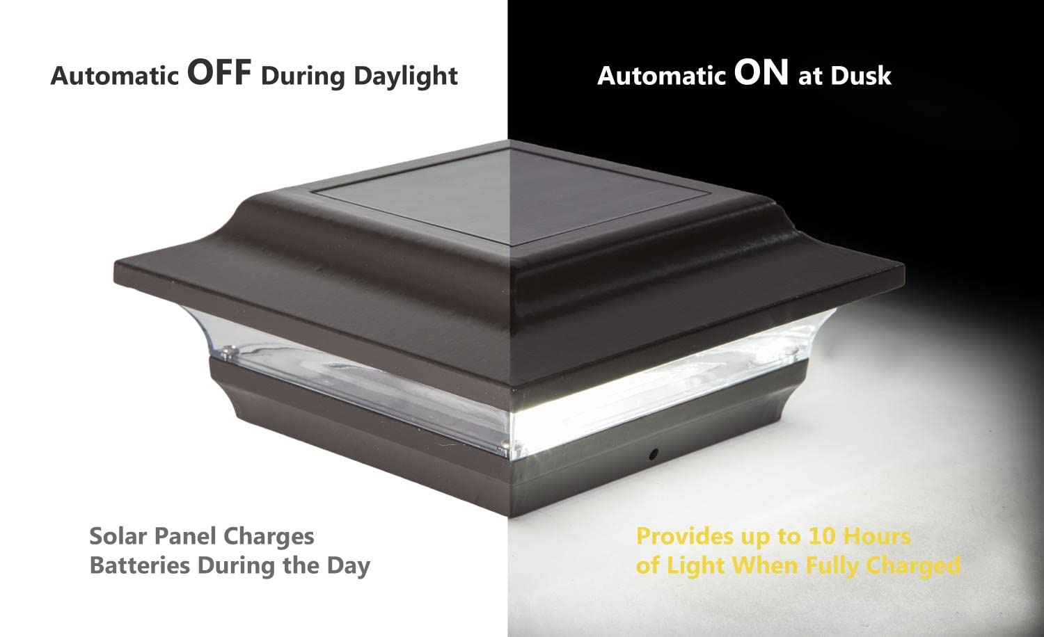 Classy Caps Sl211R Aluminum Imperial Solar Post Cap, 4&quot; X 4&quot;, Bronze