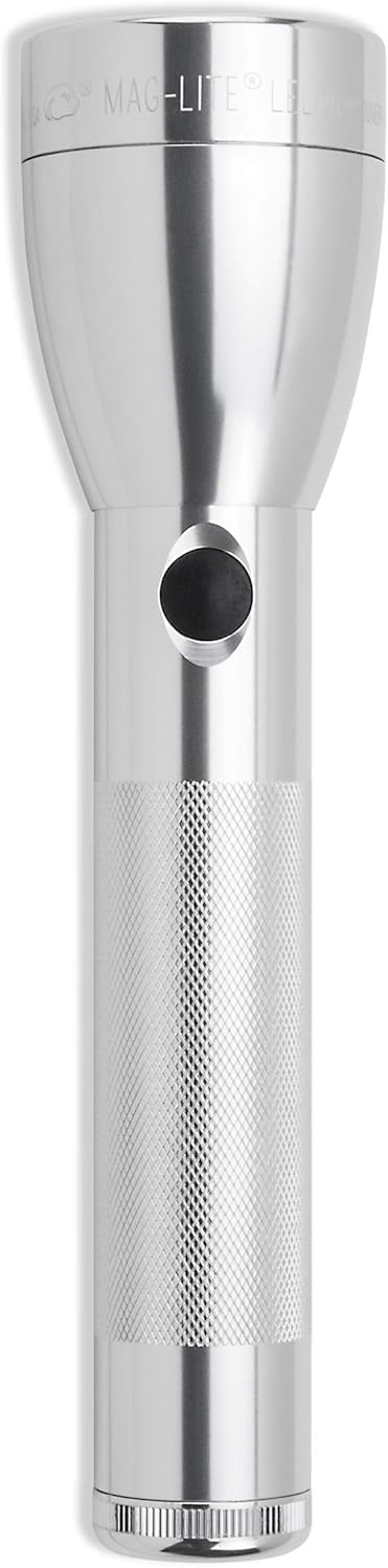 MagLite ML50L 2-Cell C LED Flashlight, Adjustable Beam, High & Low Modes, Water-Resistant - Silver