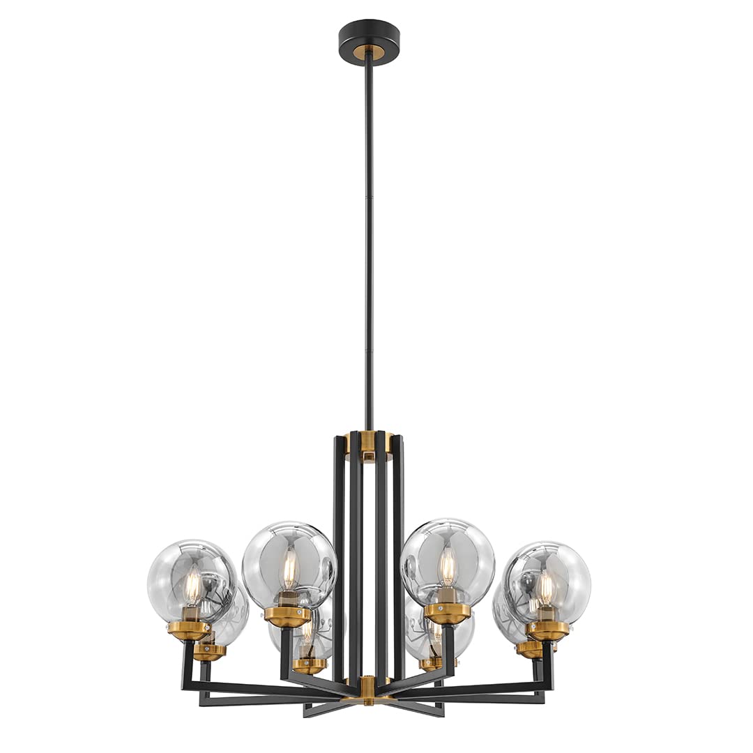 Finesse Decor Monachopsis Chandelier, Large, Metal, Gold and Black, Model CH-32402