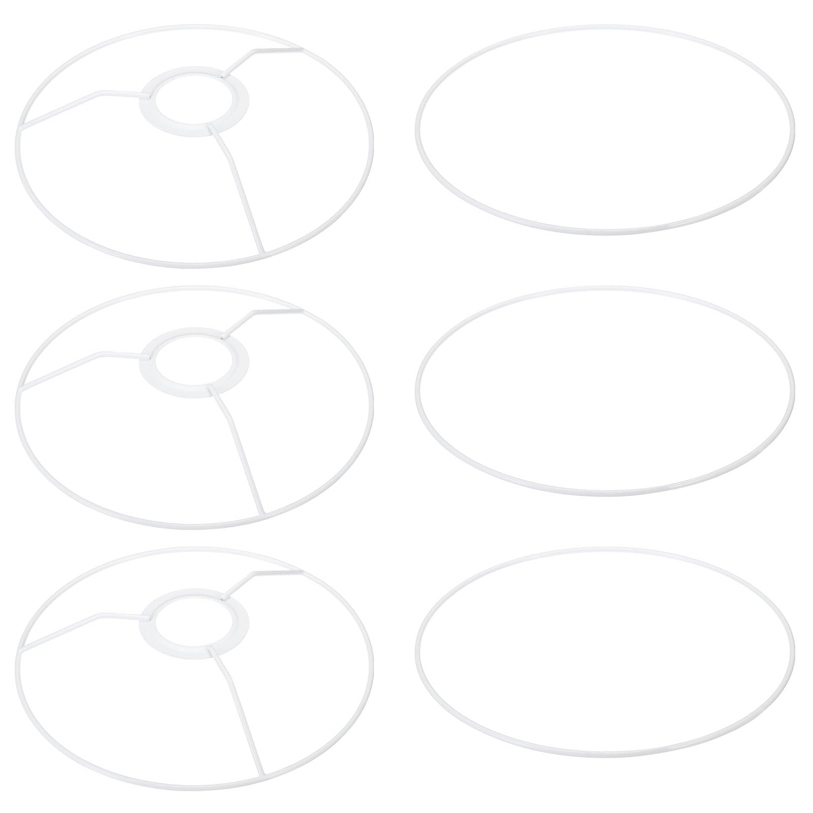 PATIKIL 8 Inch E26 E27 Lamp Shade Ring Frame with European Fitter, 3 Pack Lampshade Holder Wire Frame DIY Drum Ring for Table Fl