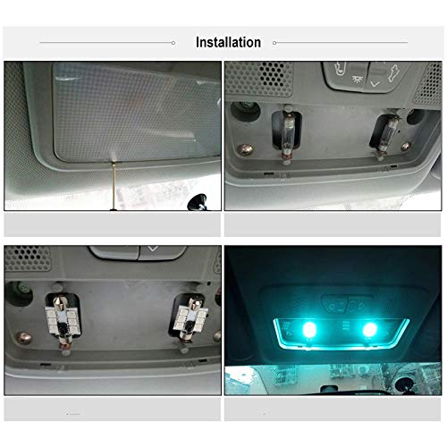 Cottonbell 31mm RGB LED Festoon Bulbs, 16 Colors with Remote Control, Aluminum, Model T13+P001+FBA, Pack of 4