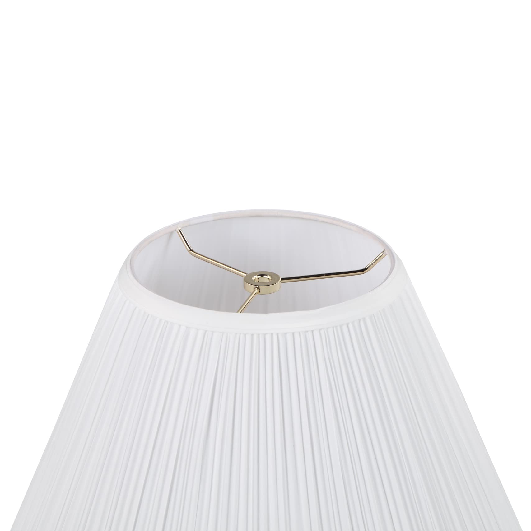 Aspen Creative 33134, Mushroom Pleated Traditional Spider Lamp Shade, White, 7&quot; Top X 17&quot; Bottom X 11-1/2&quot; Slant