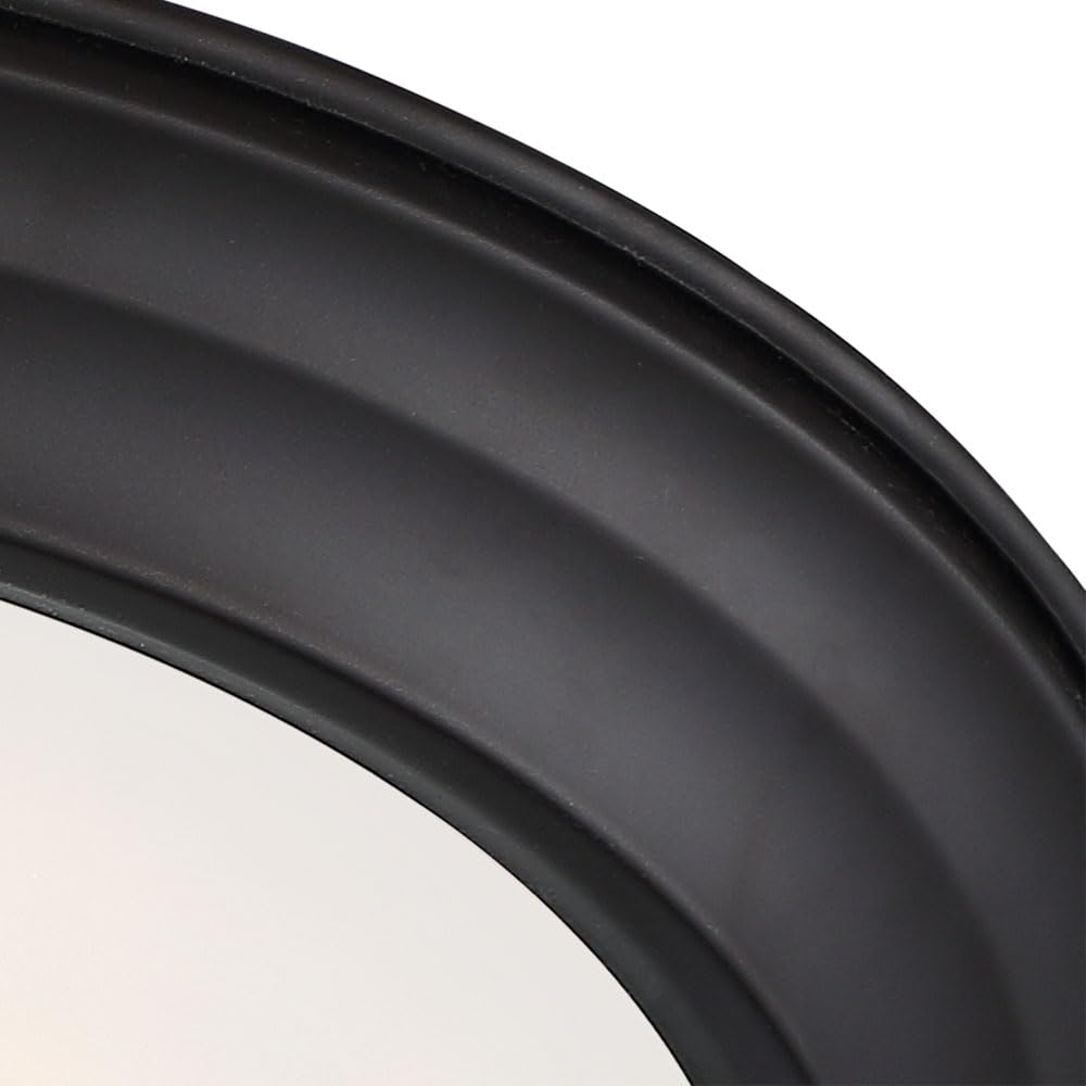 Designers Fountain 3-Light Flush Mount Ceiling Light, 15 Inch Lighting Fixture For Kitchen, Bedroom, Bathroom, And Hallway, Oil Rubbed Bronze With Etched Glass, 1257L-Orb-W