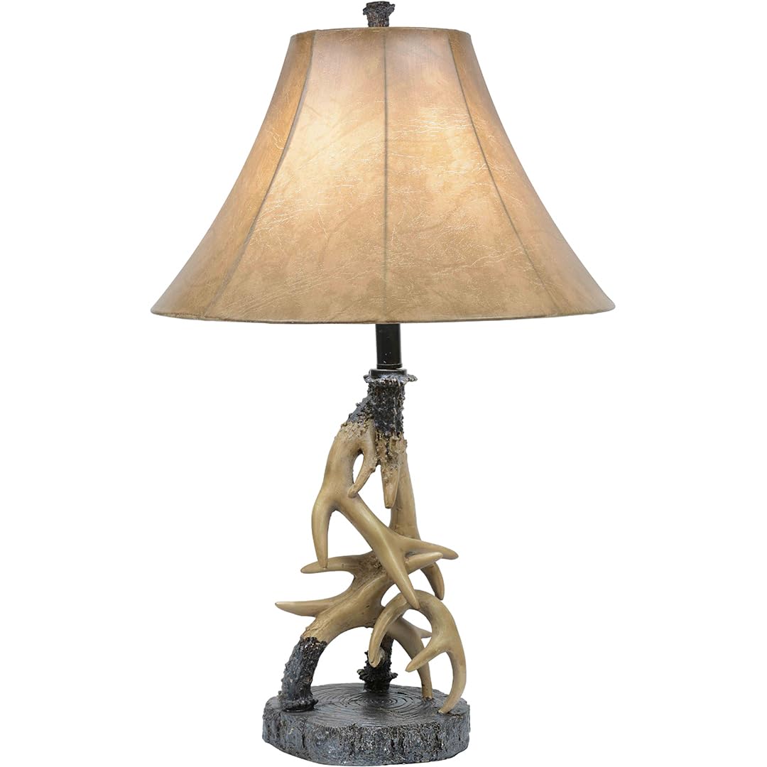 BLACK FOREST DECOR Faux Antler Table Lamp - Rustic Lighting for Cabin, Living Room, 28.5" x 18"