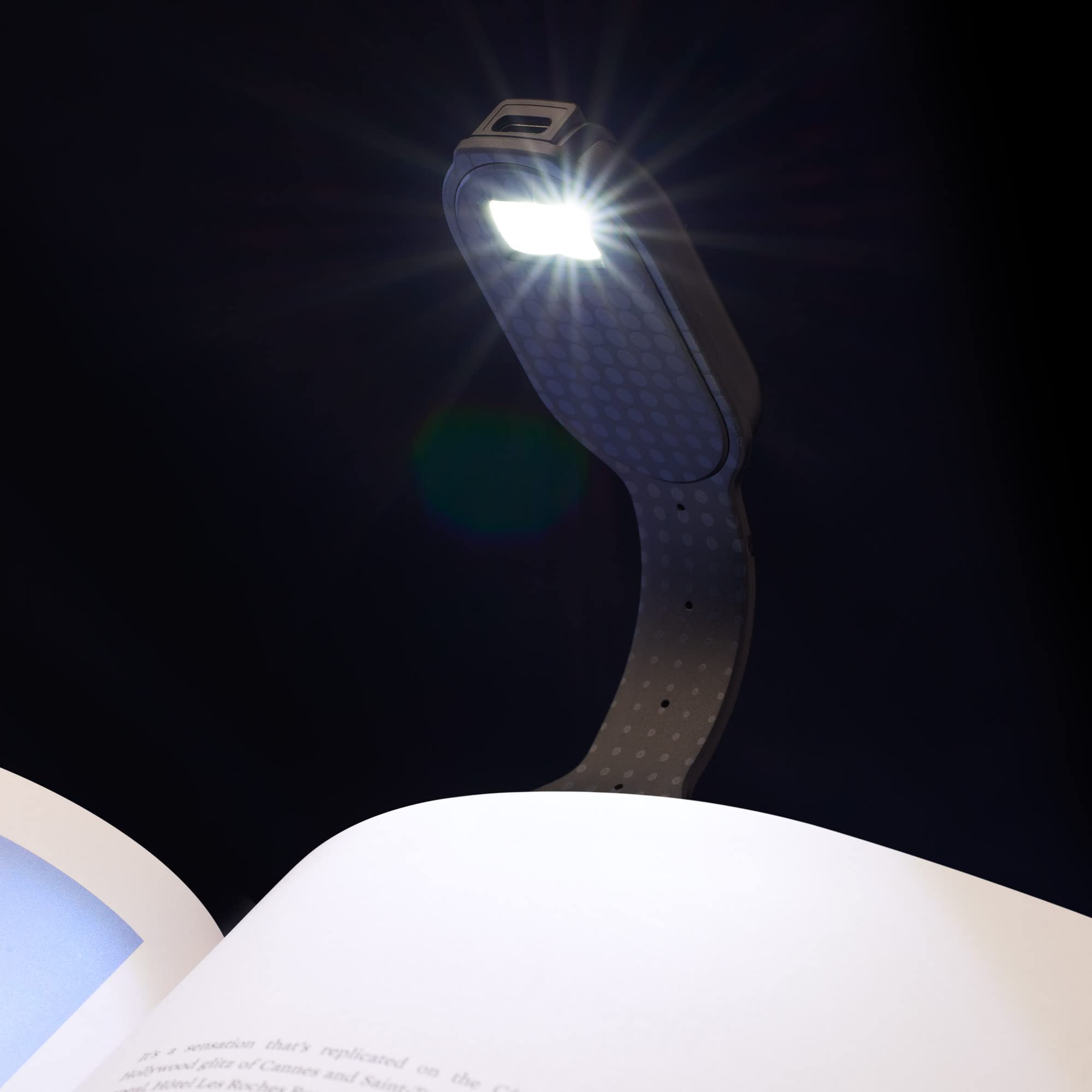 Gifts for Readers & Writers Flexilight Reading Light | LED Clip On Bookmark Lamp | Rechargeable, Black