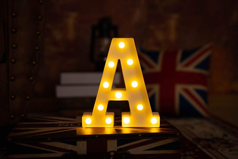 Yorulory Led Letter Lights - Battery Powered White Decorative Sign For Parties & Events