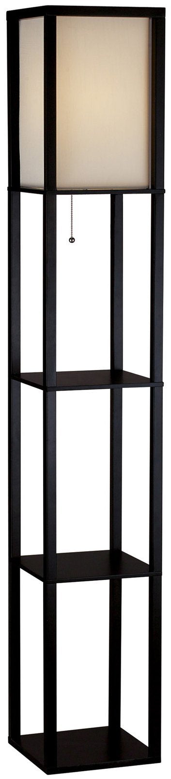 Adesso 3138-01 Wright 63 In. Floor Lamp - Smart Switch Compatible Light Fixtures With Two Storage Shelves. Lighting Accessories , Black