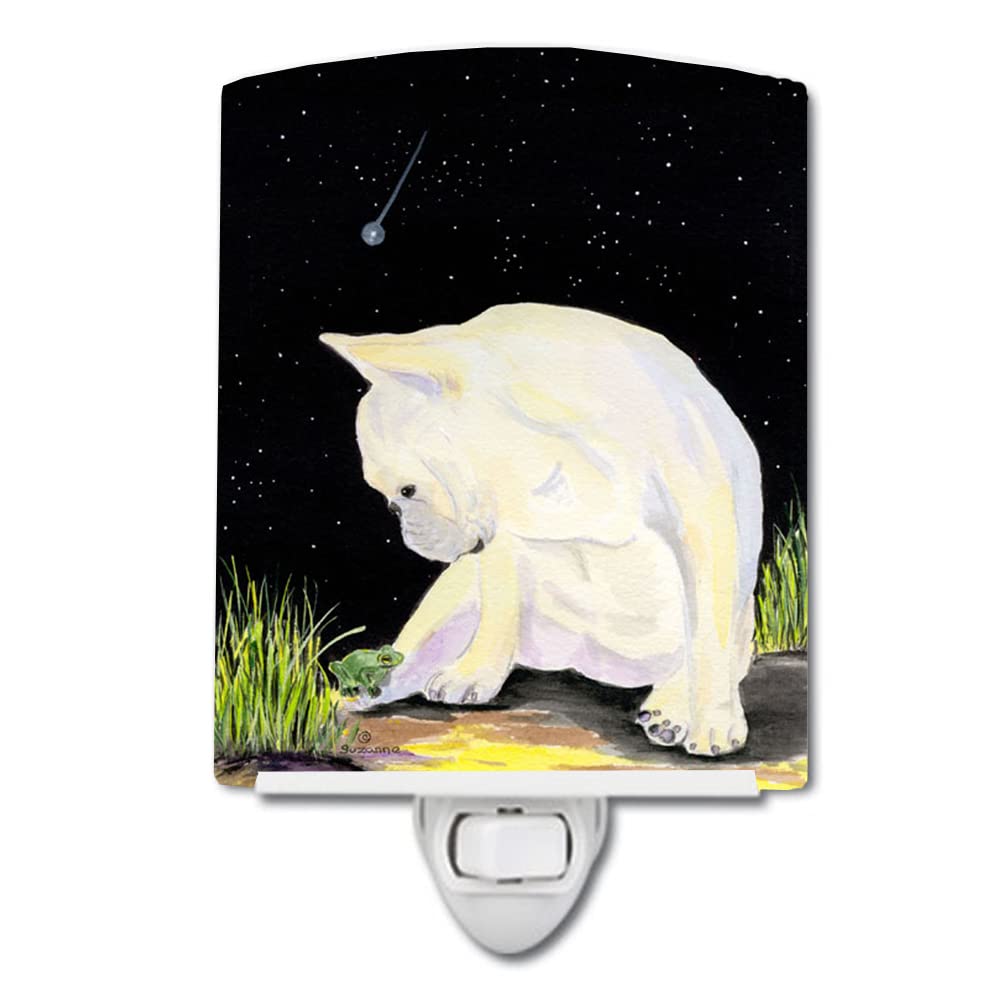 Caroline'S Treasures Ss8992Cnl French Bulldog Ceramic Night Light Compact, Ul-Certified, Ideal For Bedroom, Bathroom, Nursery, Hallway, Kitchen, 6X4X3, Multicolor