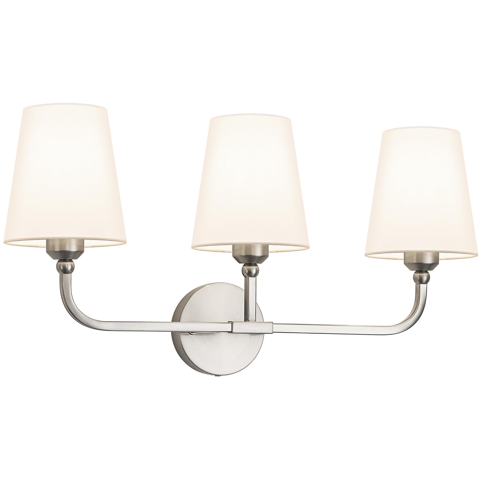 Kvhiiw Bathroom Vanity Light, Brushed Nickel Bathroom Light Fixtures, 3-Light Lighting Fixtures Over Mirror, Modern Wall Sconce 