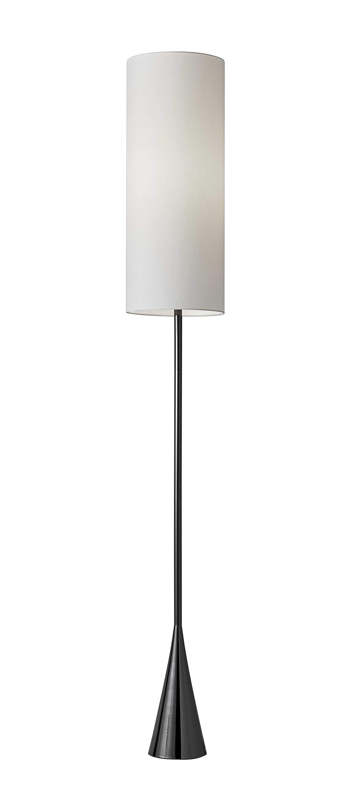 HomeRoots Dramatic Floor Lamp Bell Shaped Base in Black Nickel Finish Metal