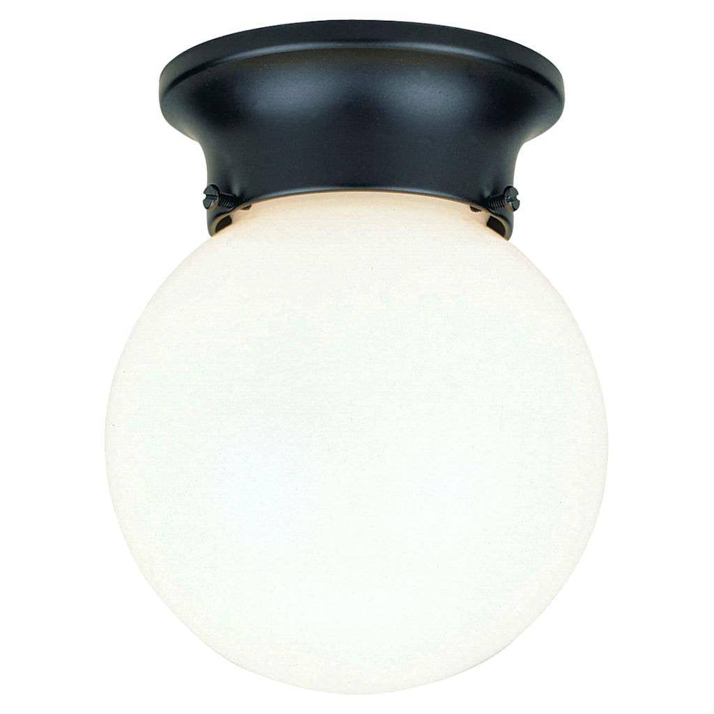 Westinghouse 6684000 1-Light Porch Black With White Globe