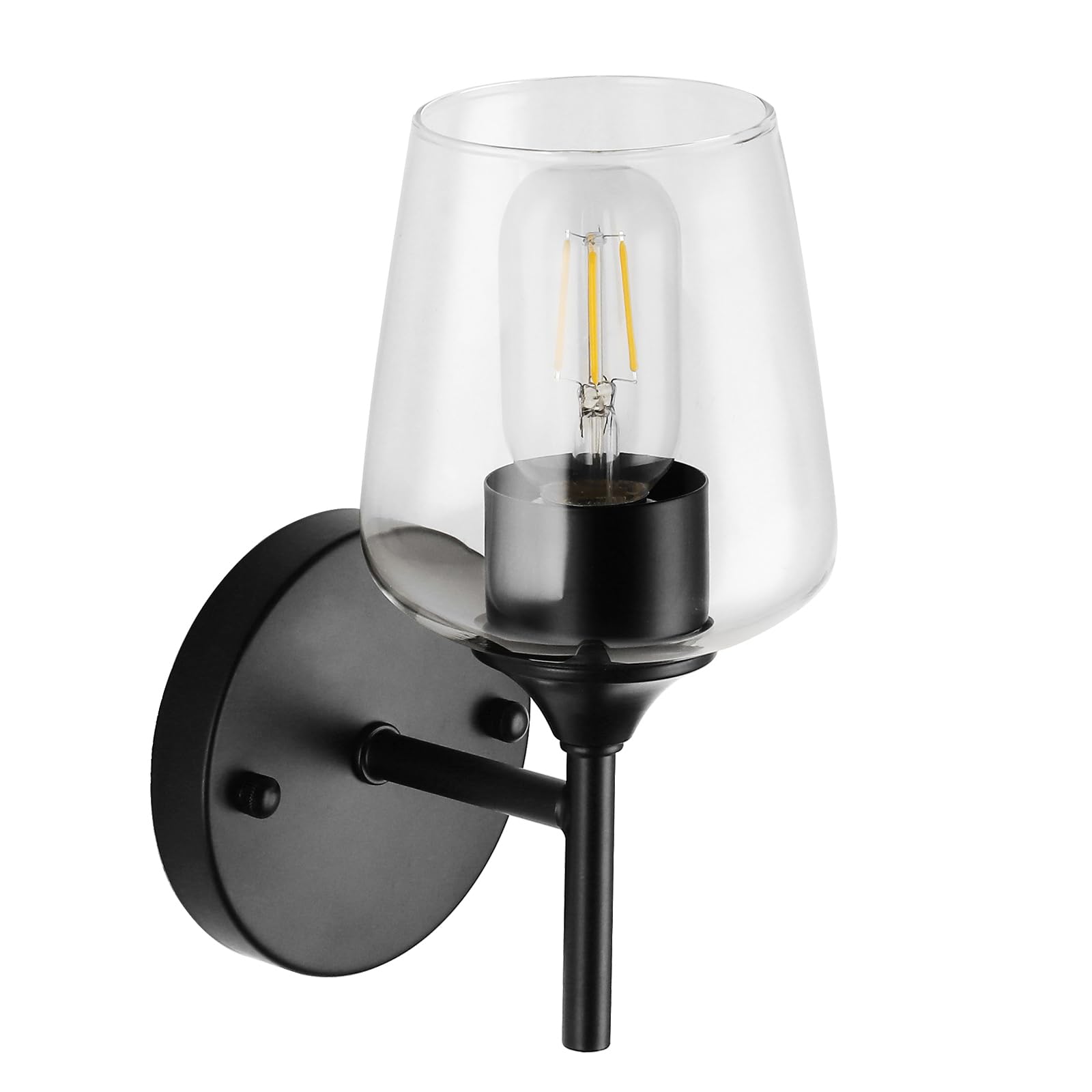 Foucasal Industrial Wall Sconces Black Bathroom Vanity Light Fixtures  Indoor Wall Mounted Lamp Modern Sconces 1-Light Wall Lighting For Bedside Bedroom Doorway