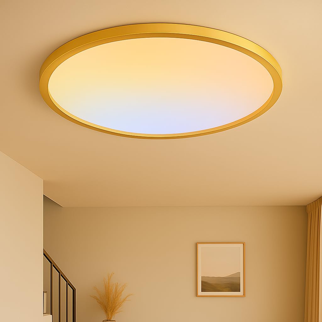 MOONSEA 16 Inch Flush Mount LED Ceiling Light Fixture 32W, 3200LM Dimmable 3000K/4000K/6500K 3 Color Selectable, Low Profile Cei