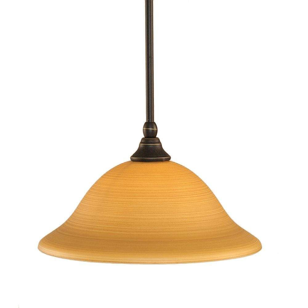Toltec Lighting 23-Dg-624 Stem Mini Pendant With Hang Straight Swivel With 12&quot; Cayenne Linen Glass, Dark Granite Finish