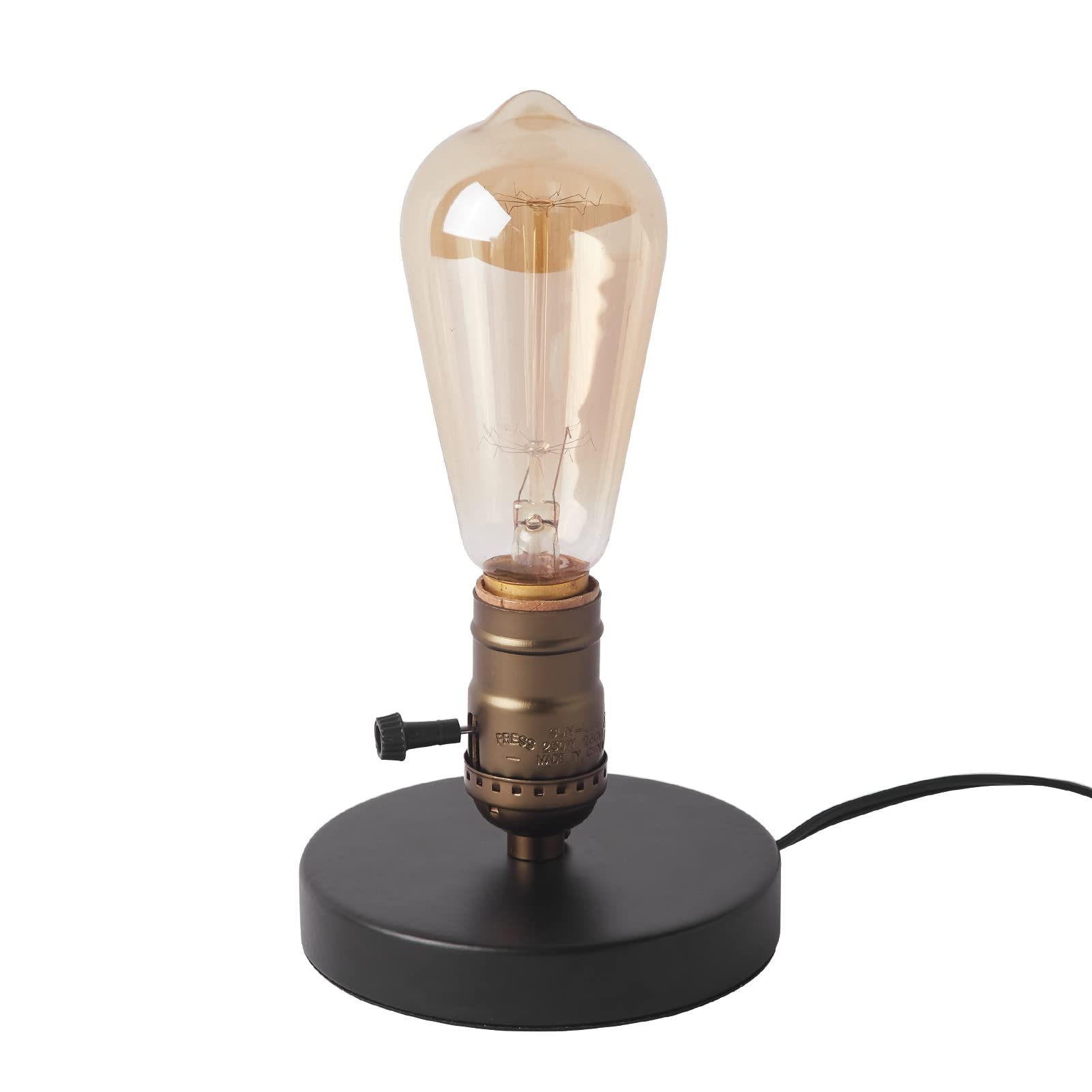 Ouxean Vintage Table Lamp, Industrial Desk Lamp Small Retro Bedside Lamp With On/Off Switch E26 Lamp Holder For Home Lighting De