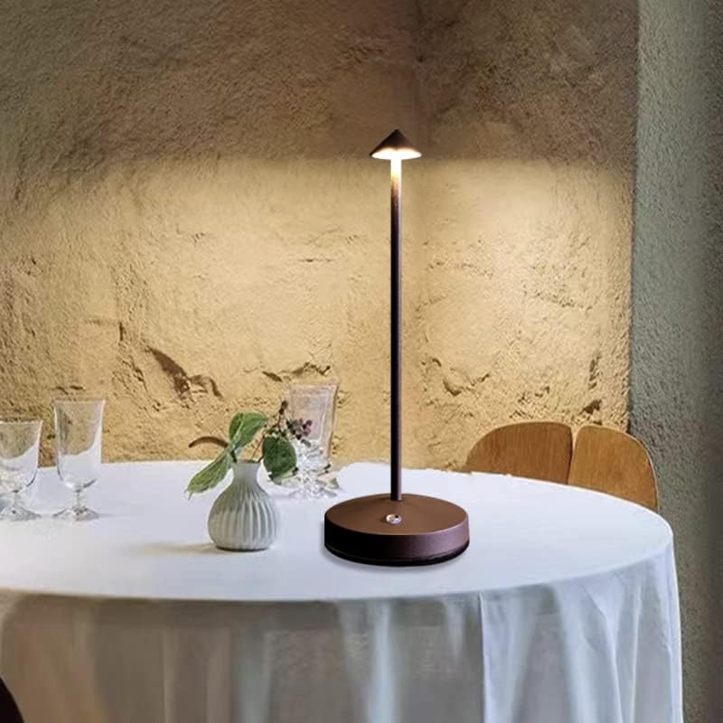 Eypid Cordless Table Lamp, Rechargeable Led Touch Lamp, Dimmable Night Light, Rust