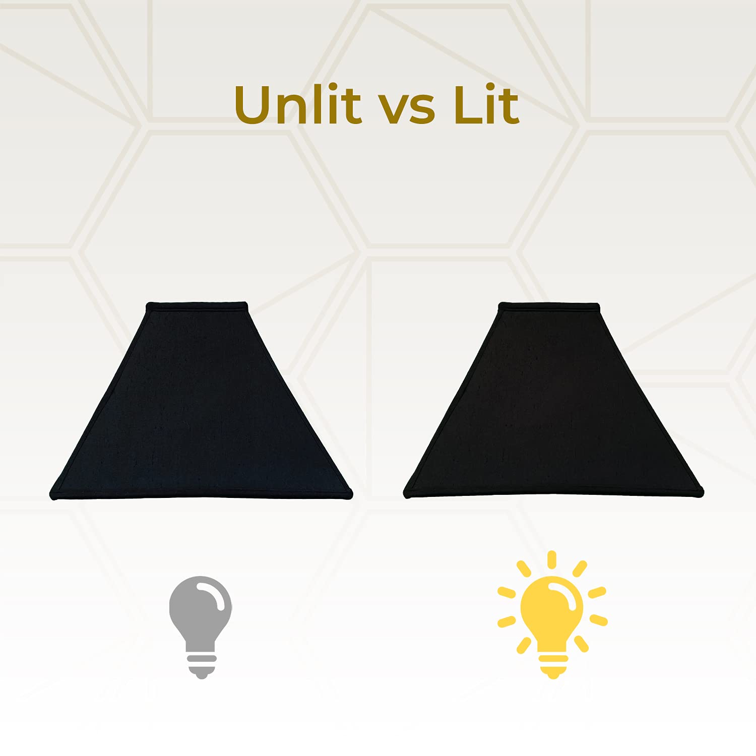 Royal Designs Square Sharp Corner Basic Lamp Shade, Black, 6 X 16 X 12.5