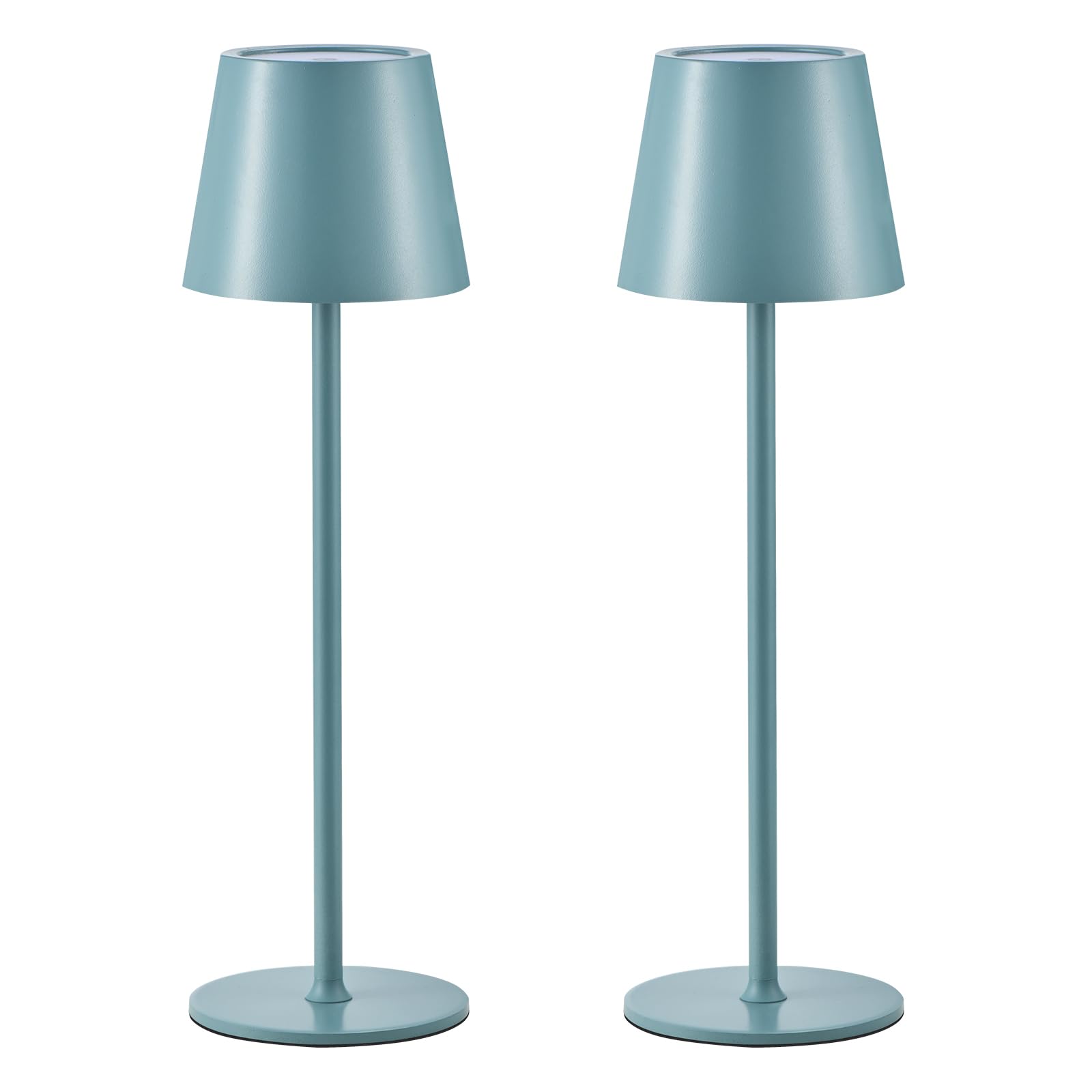 BGFHome Cordless LED Desk Lamp, 5000mAh Rechargeable, Minimalist Design, 14.6inx4.3inx4.3in, Blue, 2 Pack