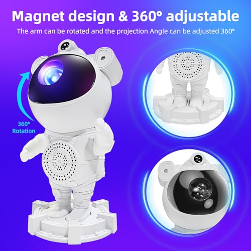 Ruishine Star Projector Galaxy Night Light Astronaut Light Projector,Astro Starry Nebula Led Lamp For Bedroom With Timer & Remot