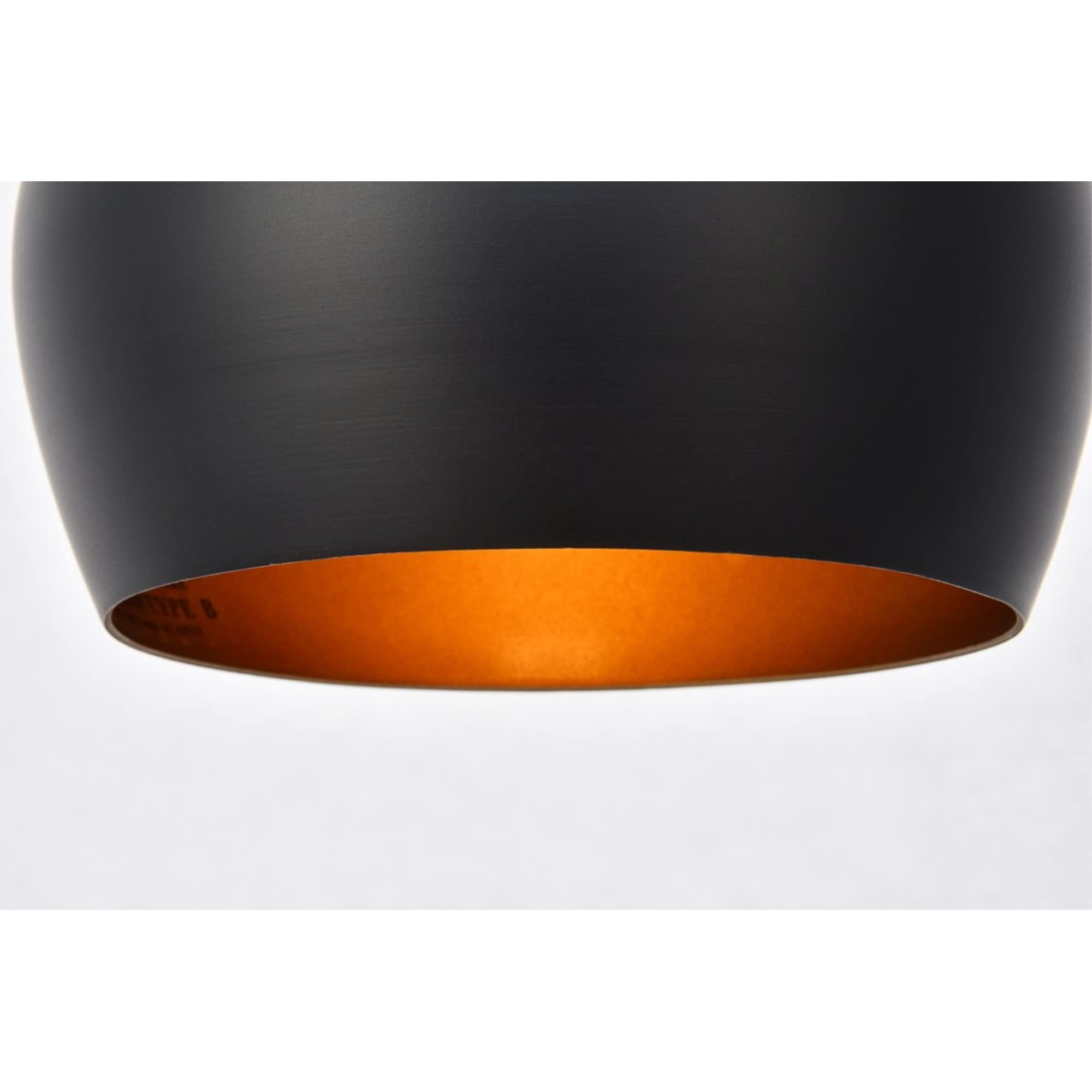 Living District Nora 1-Light Mid-Century Aluminum Pendant in Black