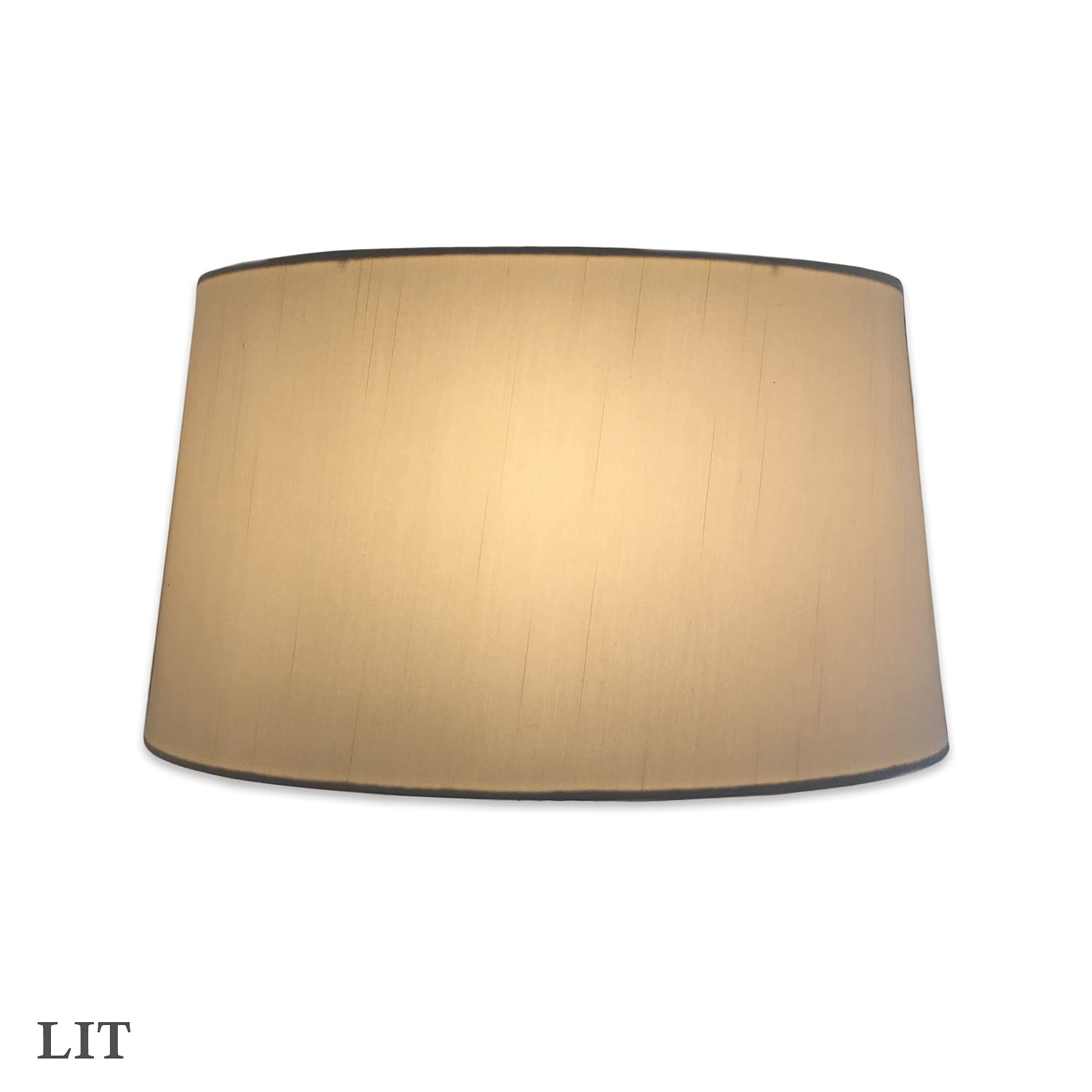 Royal Designs, Inc. Shallow Oval Hardback Lamp Shade, Hb-611-14Wh, White, (12 X 8) X (14 X 10.5) X 8.5