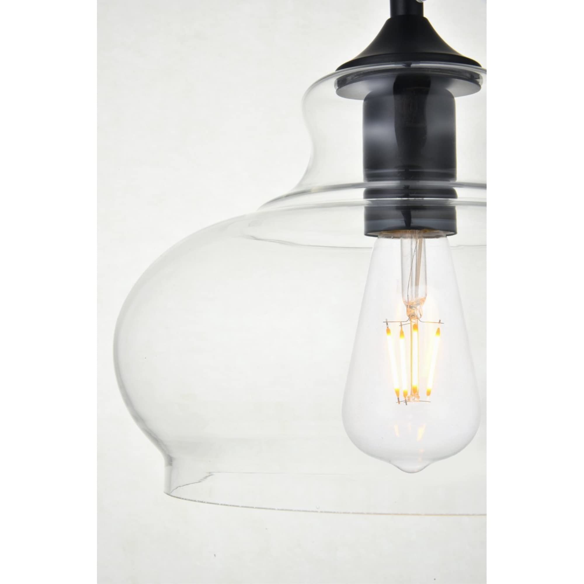 Living District Destry 1-Light Mid-Century Metal Pendant in Black Finish