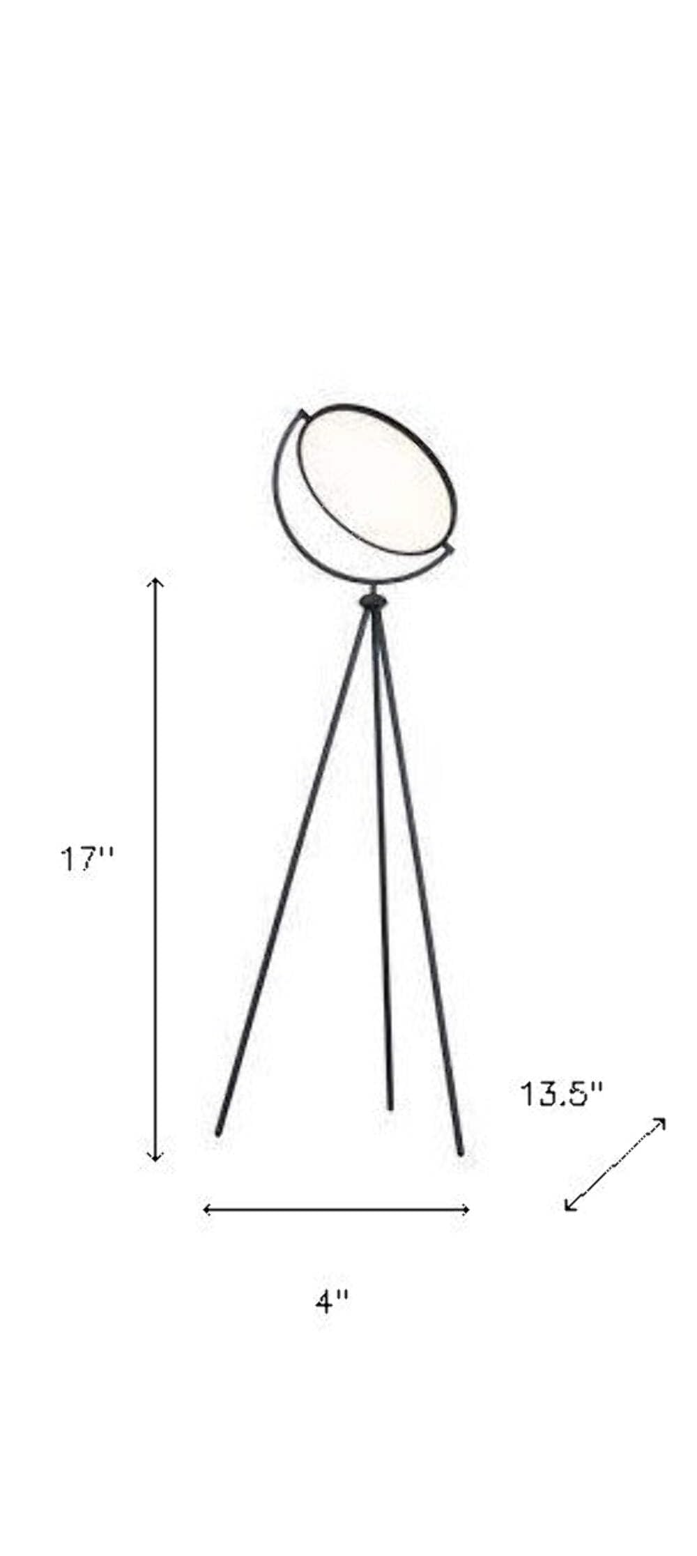 Homeroots Led Tripod Floor Lamp, 60 In., Color Changing Globe, Metal, Black